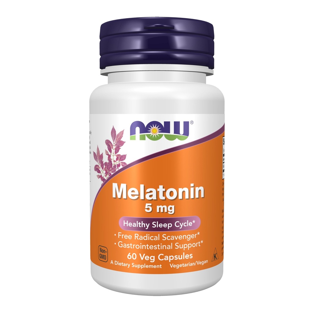 Now Foods Melatonin 5 Mg Healthy Sleep Cycle Capsules - 60 Veg Capsules