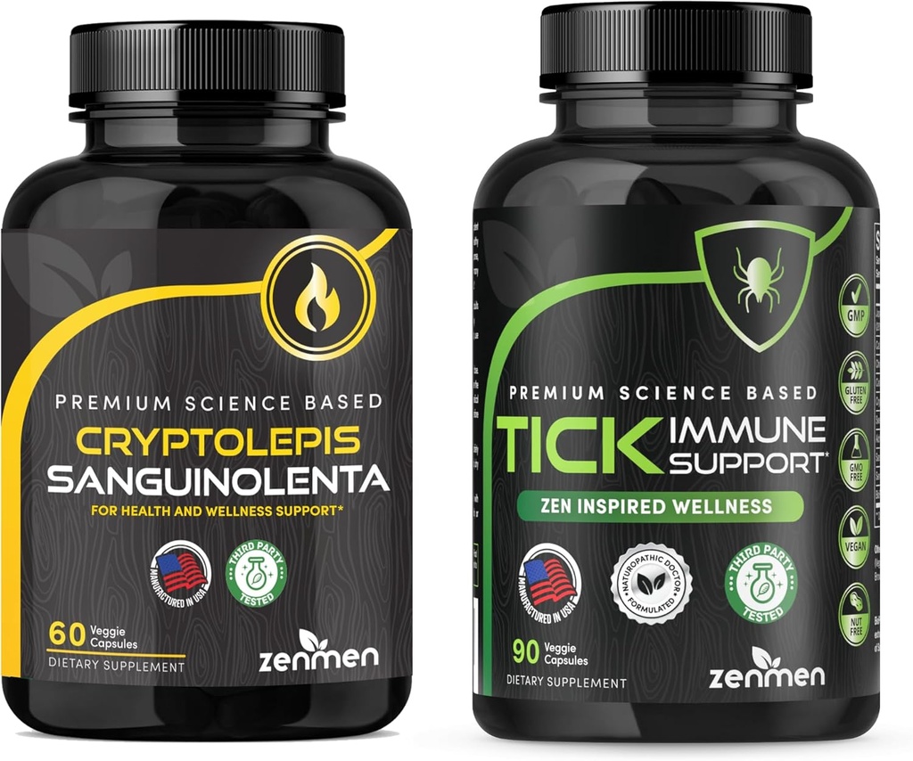 Zenmen Immune支持套装:滴答Immune支持和密码 Sanguinolenta Capsules