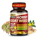 Horny Goat Weed 600 mg with Yohimbine, Tongkat Ali, Maca, Tribulus & Panax Ginseng – 8-in-1 力量与生命力支持 – 180 Capsules – Vegat – Gluten-free, Lab 验证