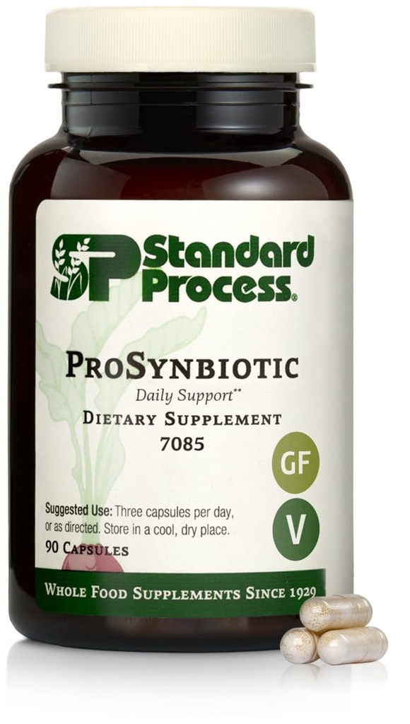 标准过程 ProSynbiotic-全食碗,免疫支持,消化和消化健康 与Bifidobacterium,Chicory根,酸性杆菌,和胰岛素-蔬菜90 Capsules