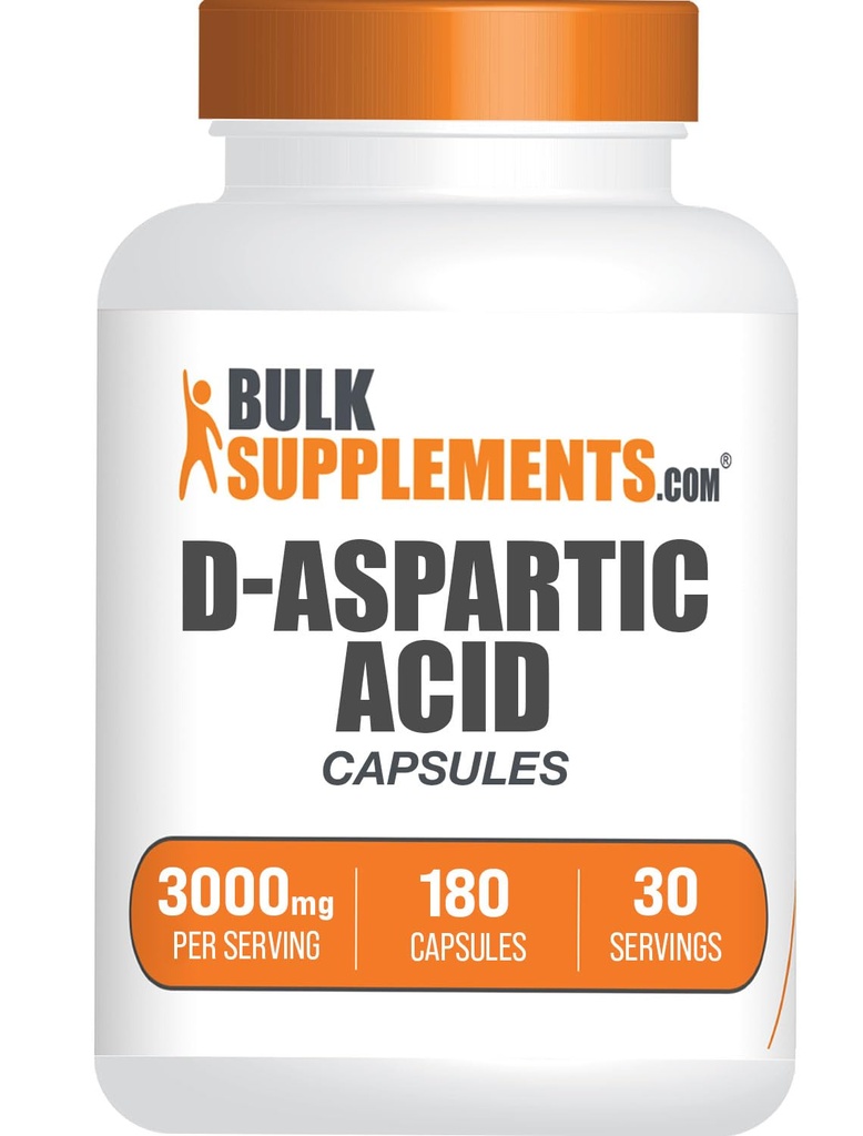 Bulk 补充 D- Aspartic Acid Capsules - DAA 补充 Men and Women, D- Aspartic Acid 3000mg - 不受欢迎的无豆类,每服6枚Capsules,180枚Capsules (Pack of 1)