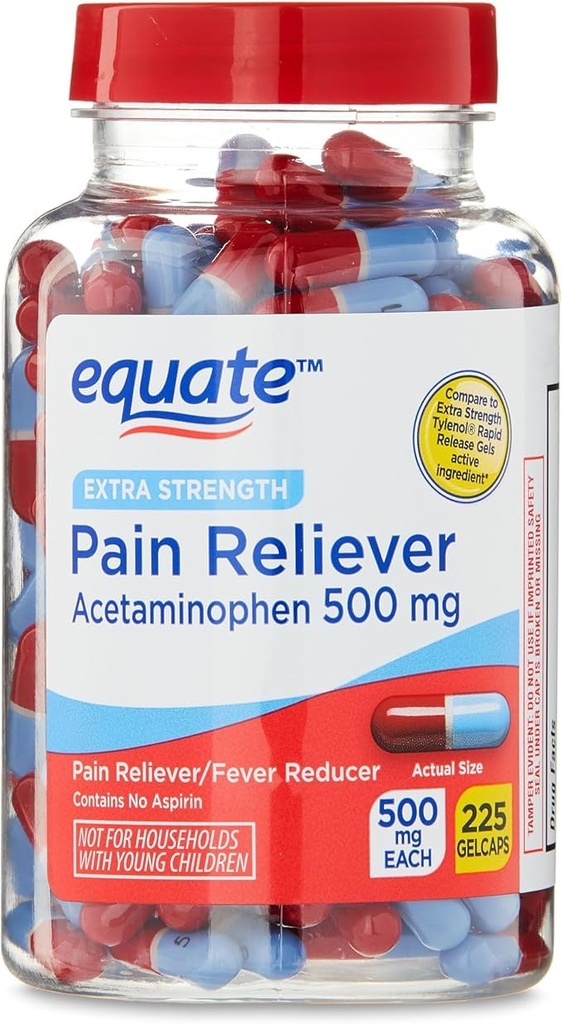 额外力量 Acetaminophen 500mg Gelcaps - 225 计数(一包)