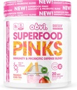 Obvi超级食品粉红 Probiotic Blend \ 富含抗氧化剂 适应剂 消化酶 Blend, Immune 支持, Gut Health QQ Keto, Gluten - Free, No Sugar, 100亿 CFU \ Mango Iced Tea, 20种服务