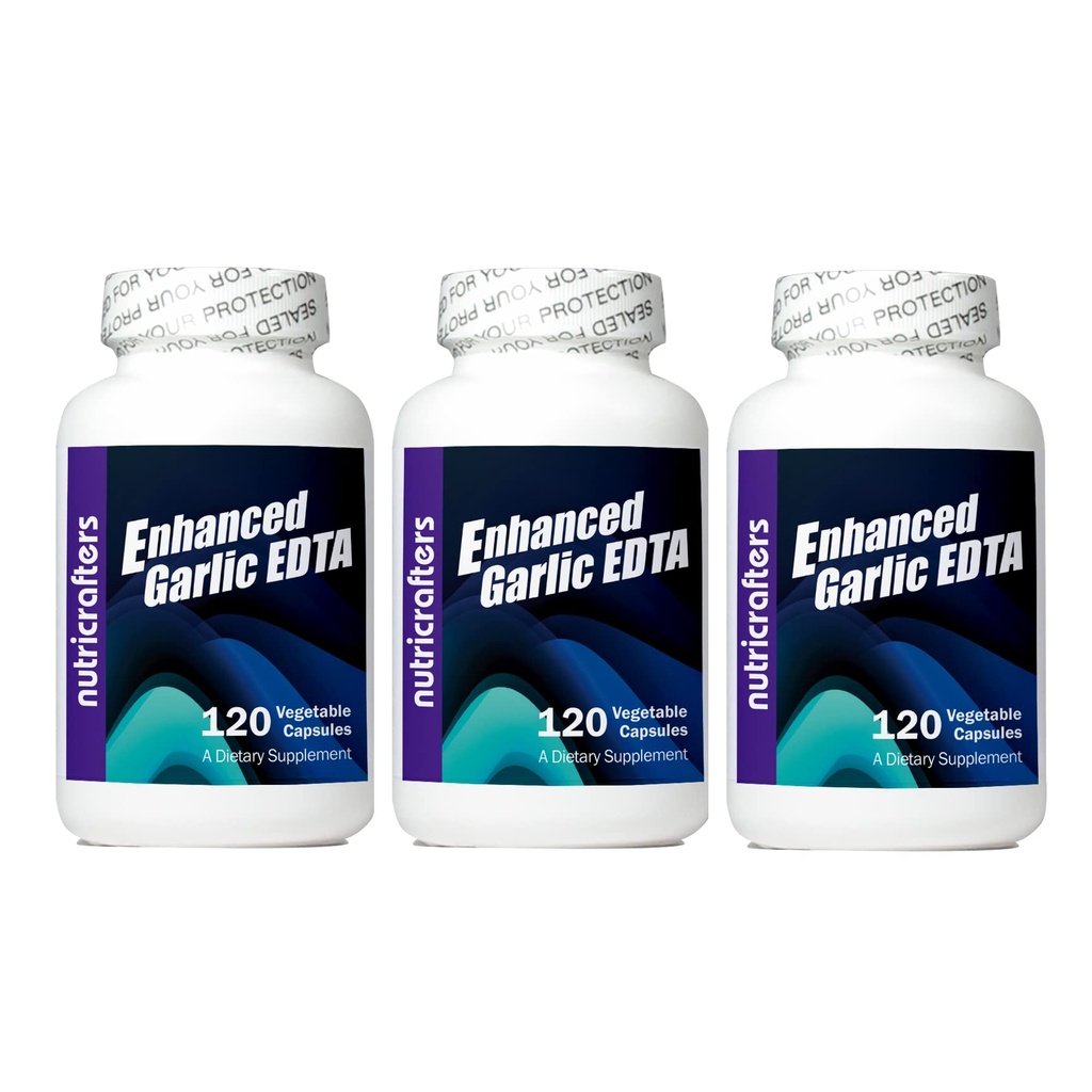 强化大蒜 EDTA 120个胶囊 - 3个包 - 1000mg 高钾钙 diosodium EDTA 公式 - 无镁立体或铝 含有 Ze - 每日1000mg - 3瓶120个卡普尔