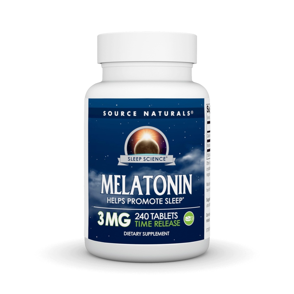 来源 自然时间 释放的Melatonin 3毫克 - 240 时间释放片