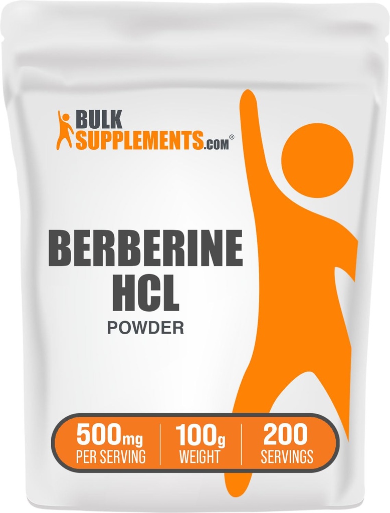 Bulk Assupports.com Berberine HCl Powder - Berberine Supplements, Berberine Powder - Gluten Free, 100 mg / service, 100g (3.5 oz) (Pack of 1) (英语).