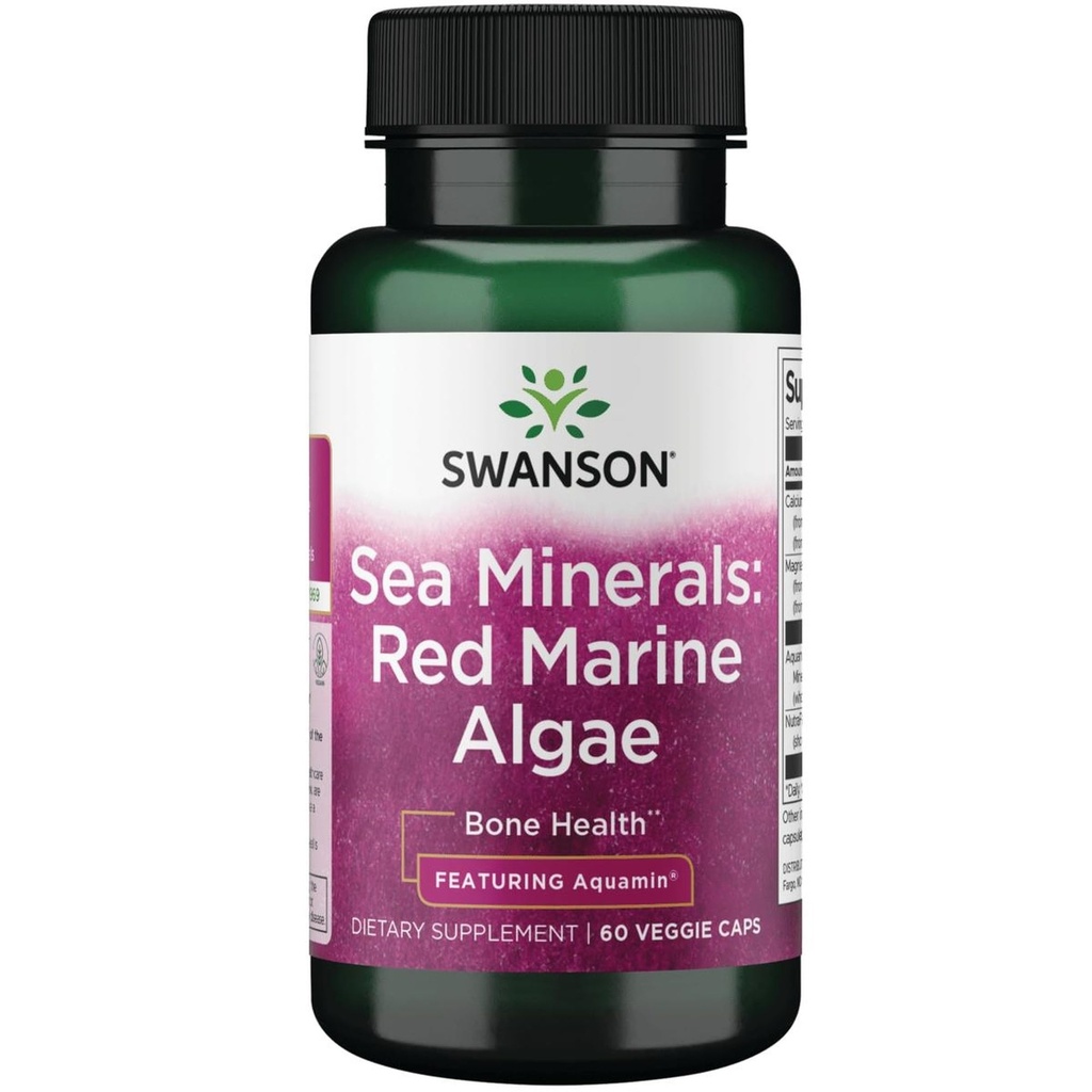 Swanson Aquamin海洋矿物:红矿物藻类 60Veg Capsules