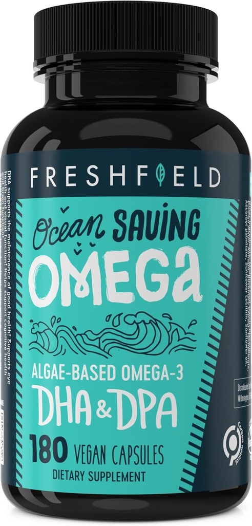 海洋拯救Omega,藻类Omega 3,DHA 补充,6-Month供应,每卡普尔DHA的最高水平(440毫克),w/DPA