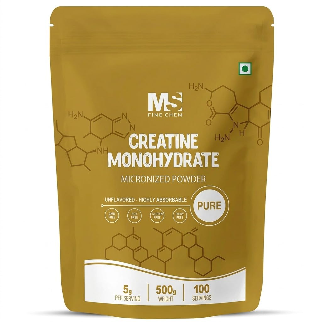 即时Creatine Monohydrate Powder 500 grams(1.1 Lb), 5000 mg Per Serve, 微量化Creatine Powder, 不受欢迎, 纯净, 无填充器, Keto & Vegan, 男女易溶预处理