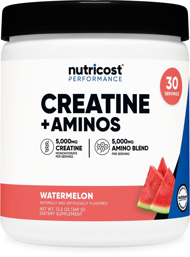 果汁 + 氨基 30 成品(Watelon Flavored) - 5,000mg Creatine 单水合物 + 5,000mg 氨基 BCAA 混合剂 Per 成品