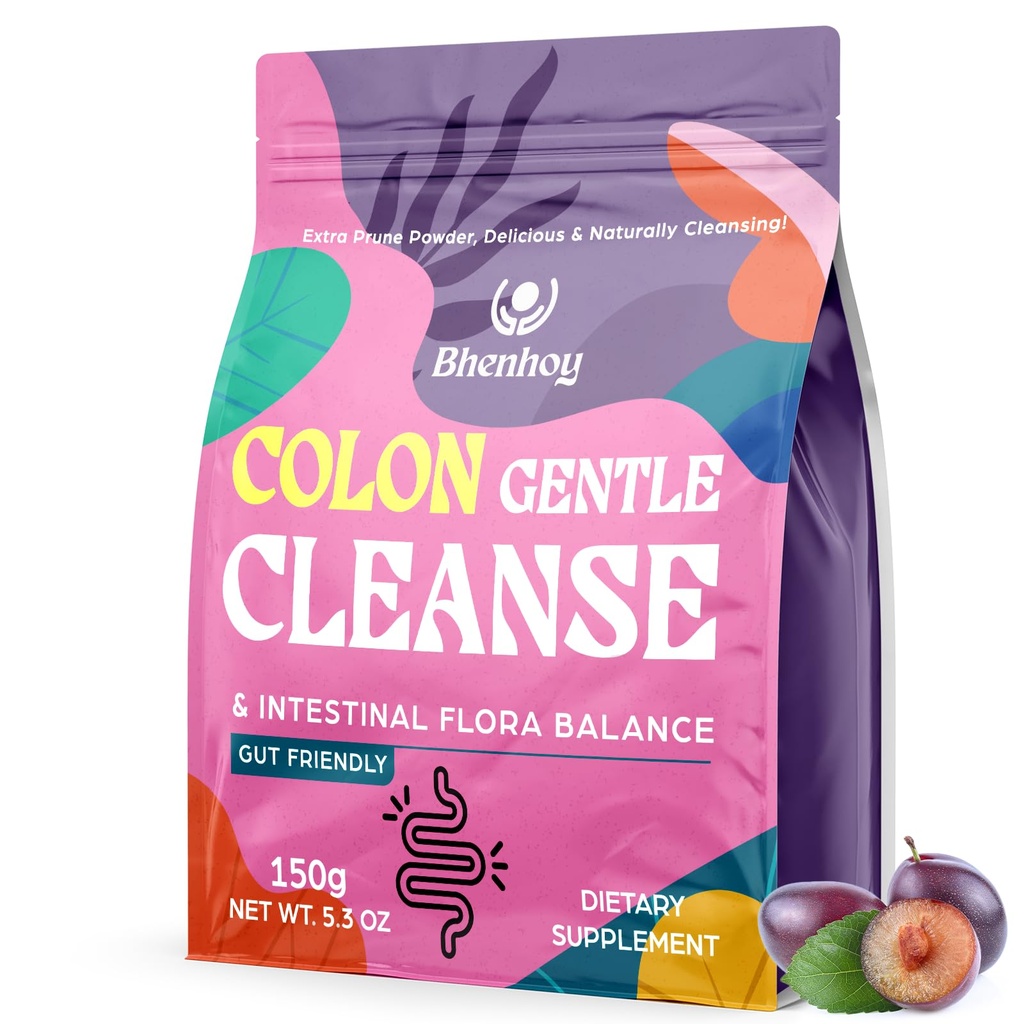 Colon Gentle Cleanse & Detox, Gut Cleanse Detox for Men & Men, for Digestion, Gut Health*,肠胃花*,便秘*,配有7种Probiotics, Psyllium Husk Powder & Fiber Supplement, Prune, 5.3 OZ