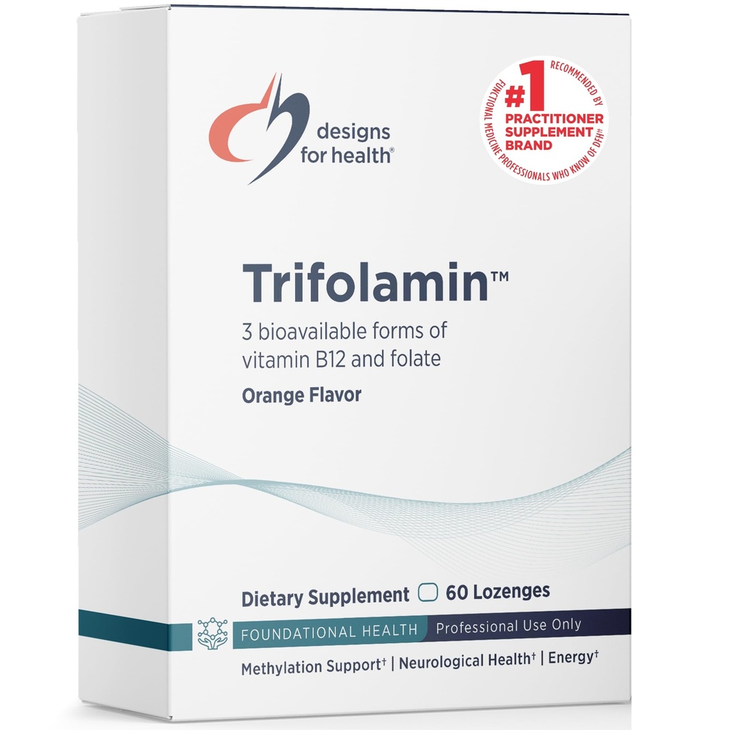 健康Trifolamin B12 + Folate Lozenges - 3000mcg B12(三种形式) + MTHF 甲基folate 补充剂 - 美味橙色火焰,快速溶解片(60 Lozenges)