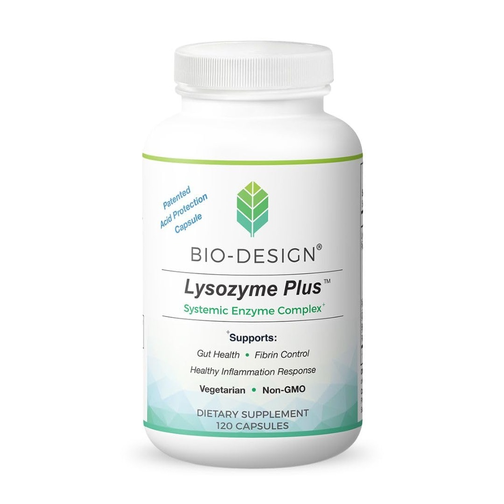 Lysozyme Plus Systemic Ezyme Complex - 宽光谱和高活性植物酶 - 支持古特健康,纤维素和炎症控制 - 120 Capsules