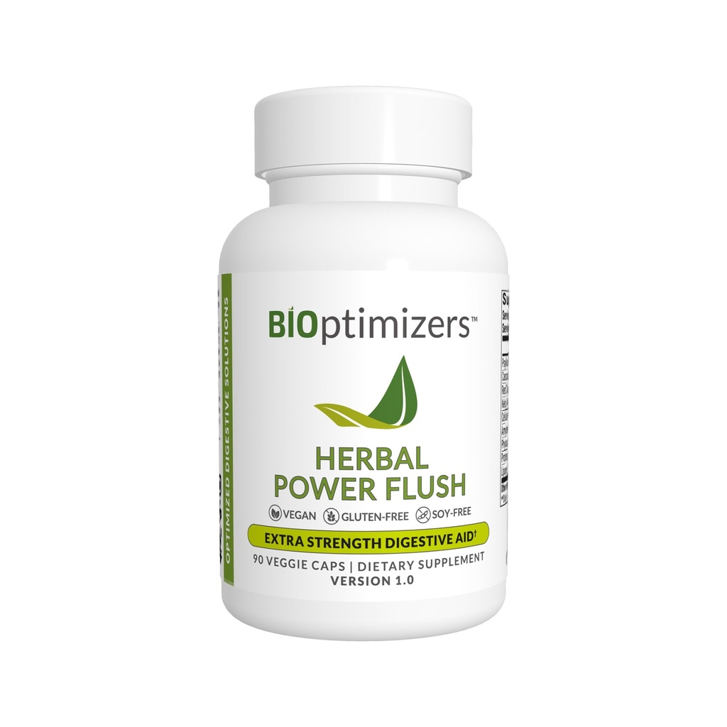 BIoptimizers 草原动力 Flush - 超强消化剂清洁剂 - 消除毒素 改善肠道消化剂 - 对成年人的催化不适救济 - 90 Capsules