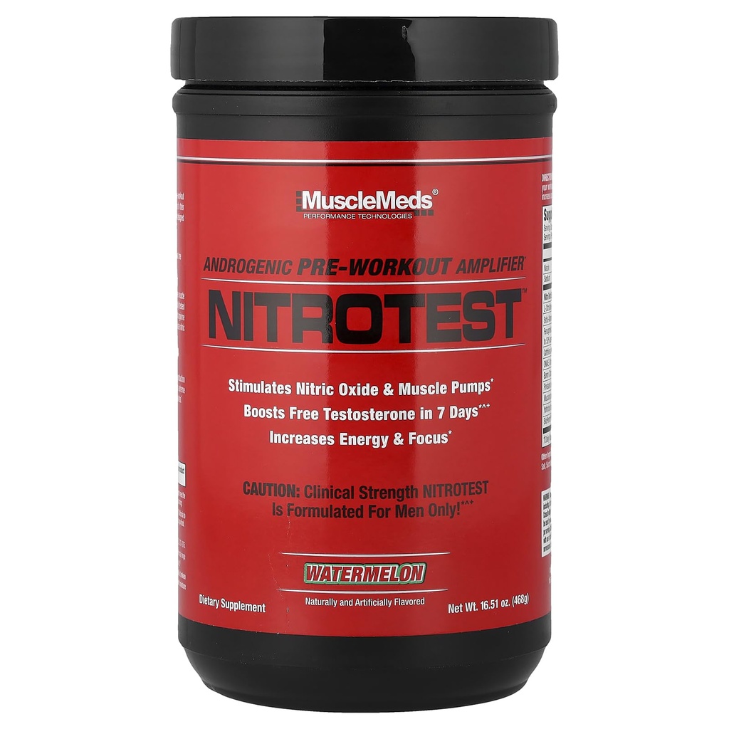 肌肉Meds Nitrotests 工作前补充饮料、奶牛氧化物、Testosterone、西瓜、30种服务、1.03英镑、1个计数