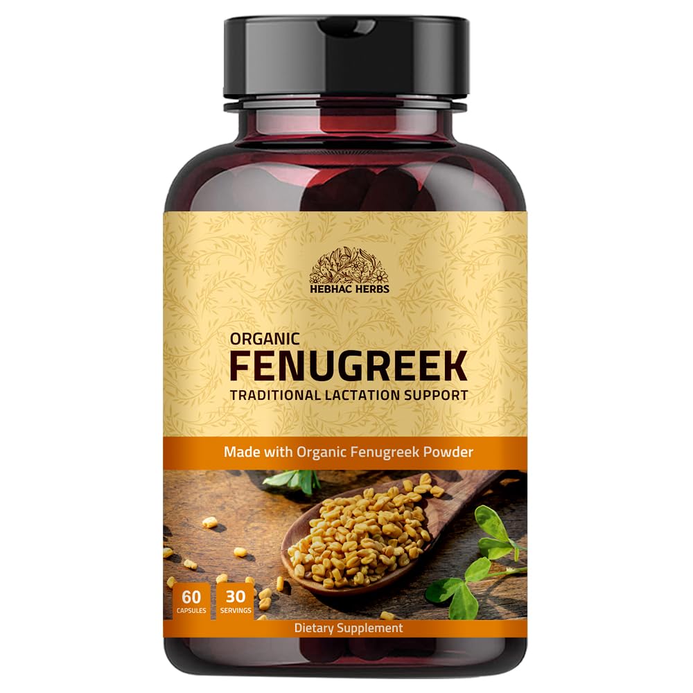 Fenugreek Capsules for Women (60 Capsules) 母乳喂养补充品 1000mg 哺乳补充品