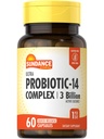 Sundance Probiotic-14 复合体 3亿积极文化 60 Capsules | Non-GMO和Gluten免费补充