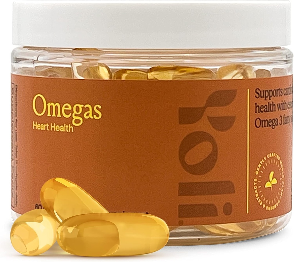 Yoli® - Omegas - Fish Oil Omega 3 Supplement with Vitamin D3 - Fish Oil Capsules with EPA and DHA Omega 3 Fatty Acids for Heart Health Support