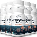 1,600毫克 Liposomal NAD 补充剂,98%纯 NAD+ 补充剂,高级吸收剂,Nicotinamide Riboside 或NADH 替代剂,用于老化防御、能源、长寿、600软胶