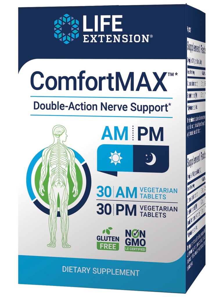 生命延长舒适度 ComfortMAXTM、Honokiol 和 Pea 用于神经支持和不适的救济、无Gluten、非GMO、蔬菜、60块牌匾