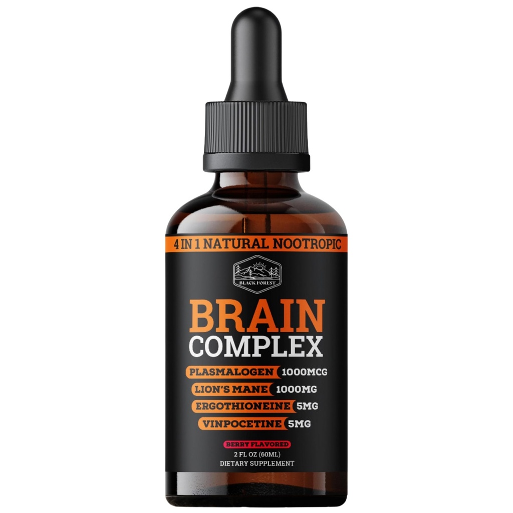Brain Complex Addifocus™ Brain Supplements For Memory and Focus (Plasmalogen, Lions Mane, Vinpocetine 10mg & Ergothioneine) Memory Supplement for Brain, Brain Defender Supplement, Brain Health