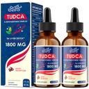 TUDCA Liver Supports Dropps 1800mg - 配有Bile Salts, NAC, Schisandra 和 Dandelion, Liver Detox & 修配 - 快速吸食,无糖,无酒精 - 4 Fl.