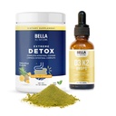 Bella All Natural Extreme Detox Powder Pineapple with Vitamin D3 K2 Liquid Drops 5000 IU (Unflavored) - Pack of 2