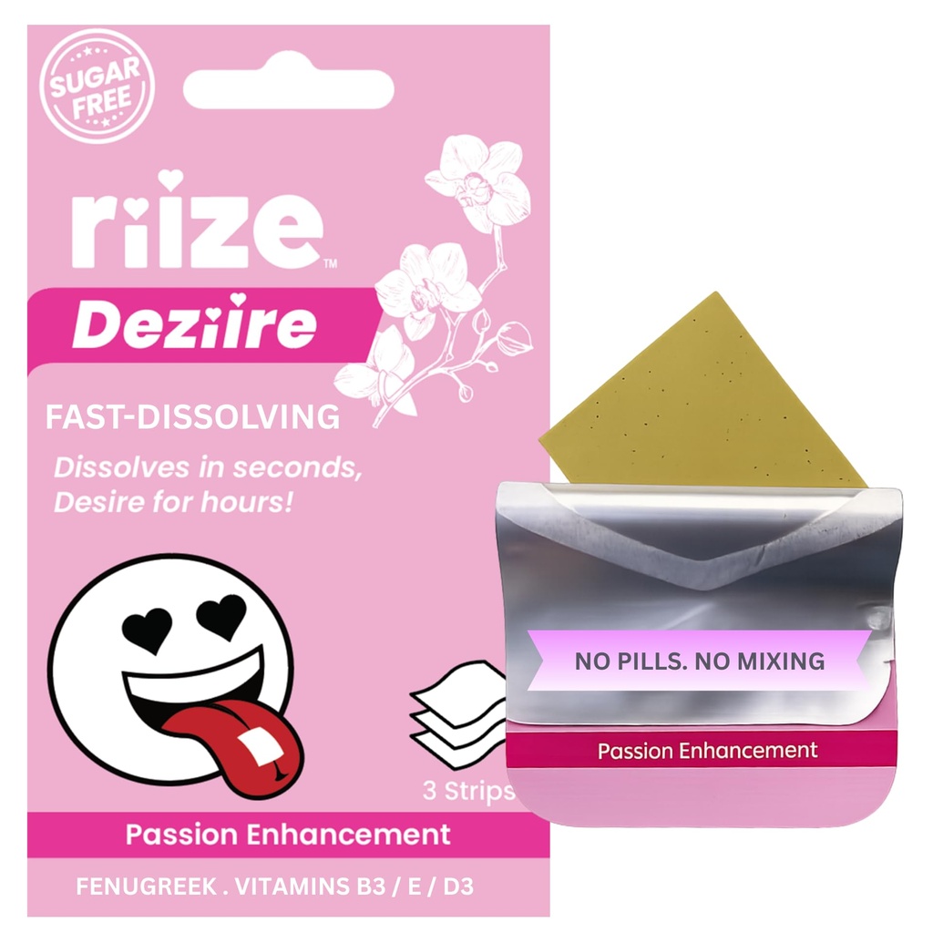 Riize Deziire Women’s Vitality Strips | Supports Balance & Confidence | Fast-Dissolving Oral Strips | Fenugreek & Essential Vitamins (3)