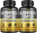 Satoomi 10in1 蘑菇复合剂补充剂 Capsules - 4个月供应 - 与狮子马恩、Cordyceps、Reishi、Chaga、Maitake、Shitake等混合剂