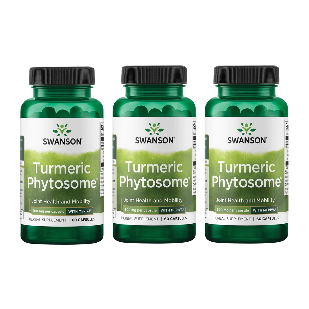 Swanson Turmeric Phytosome with Meriva 500 Milligrams 60 Capsules (3 Pack)