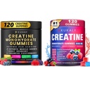男性和女性的克里坦单水合物,9000MG Creatine Gummys 无糖 - BCAA 2:1, B12 B6 男靴强度,焦点和耐力,Vegan,非GMO