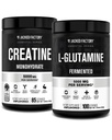 Jacked Factory Creatine Monohydrate Power 425g, 85 SV & L-Glutamine 补充500g, 100 SV - 没有艺术填充器, 不受欢迎