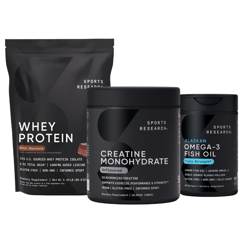 运动研究-Whey蛋白和Creatine Monohydrate 精益肌肉建筑的动态杜奥,性能,强力和锻炼恢复和三强力 Omega 3 包装在EPA & DHA脂肪酸中