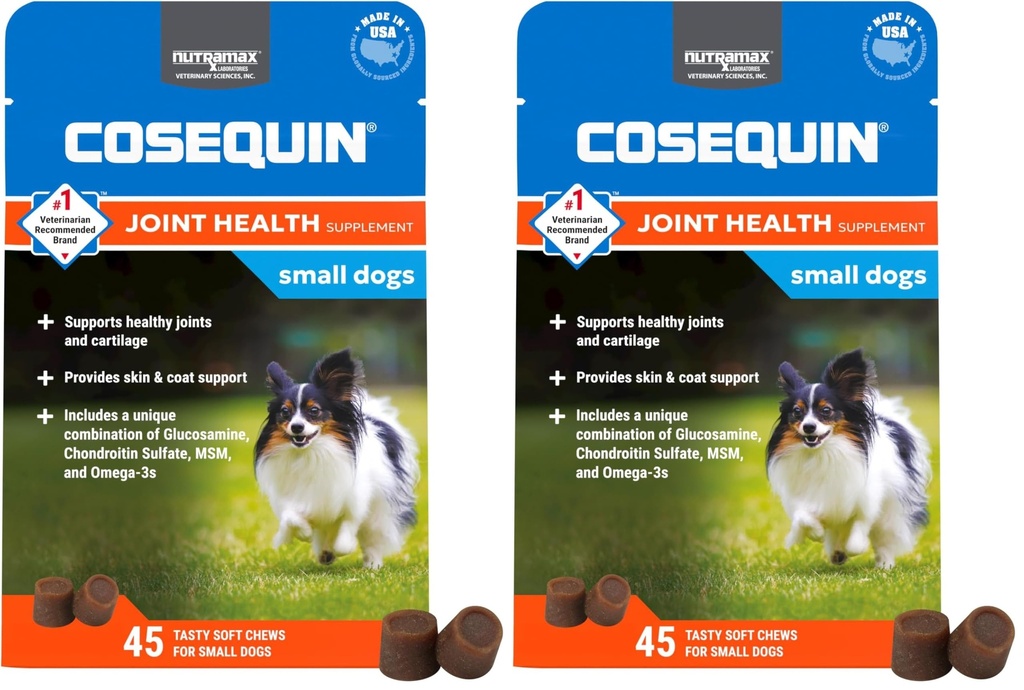Cosequin Minis Soft Chews 最大力量与 MSM Plus Omega3,45 计数(包2)