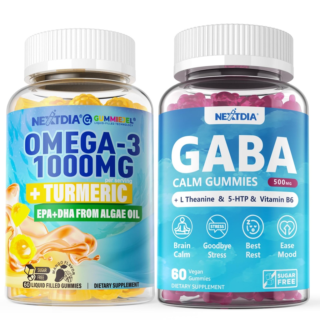 Vegan Omega-3 1000mg + Turmeric, GABA Gummies