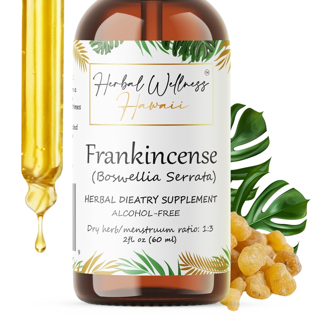 Frankincense Liquid Extract - Herbal Wellness Supplement, Boswellia Serrata Dried Resin Tincture, Alcohol-Free 2 Fl.oz