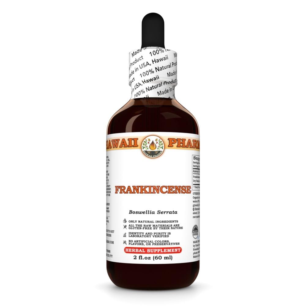 Frankincense (Boswellia Serrata) Dry Resin Tincture, Made in Hawaii, All Natural, Vegan, Pure Liquid Extract - 2 fl.oz