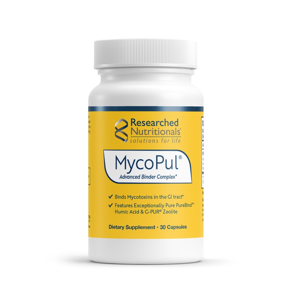 研究营养学 MycoPul - 高级Mycotoxin Binder综合体、Zeolite Detox、Humic Acid、Fulvic Acid和活化炭,用于GI Tract Dotox,临床研究Mold Binders,30 Capsules