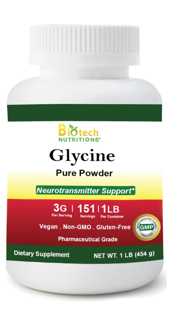 纯格利辛粉 16 oz Gluten 自由非GMO 在美国制造