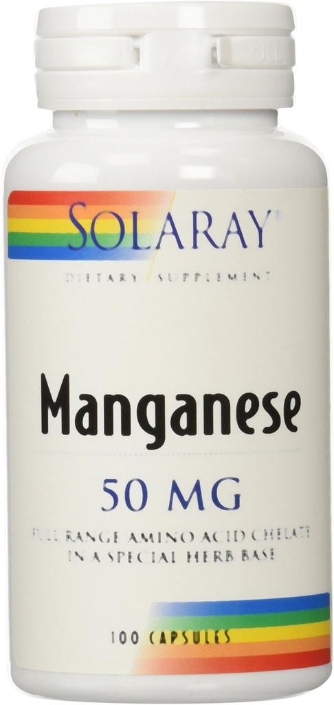 Solaray Manganese 补充品,50毫克,100吨