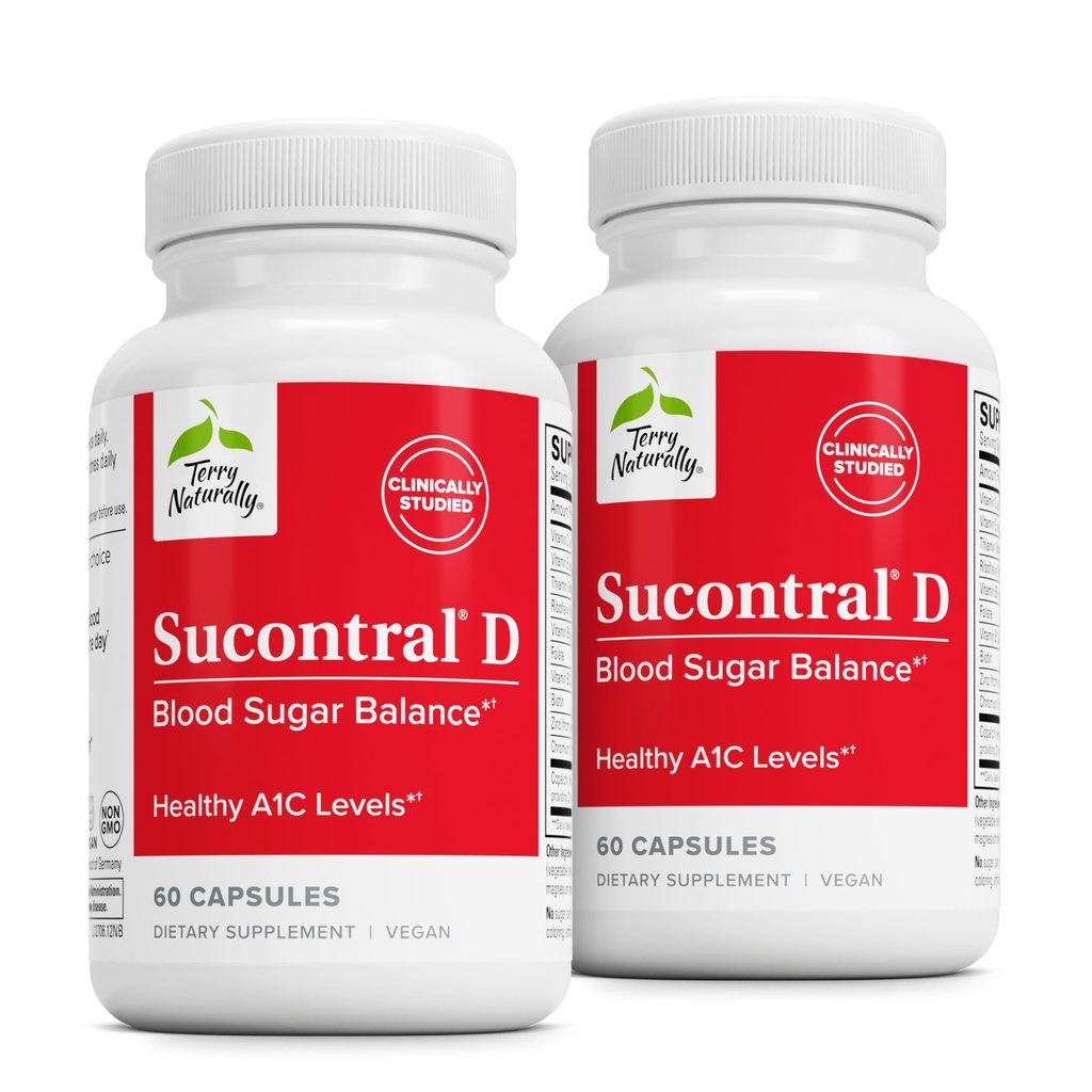 Terry自然 Sucontral D - B-Complex & Folate Supplement - Carbohydroate 代谢支持 - 含有锌和铬的维生素和矿物补充 - 60 Capsules (Pack of 2)