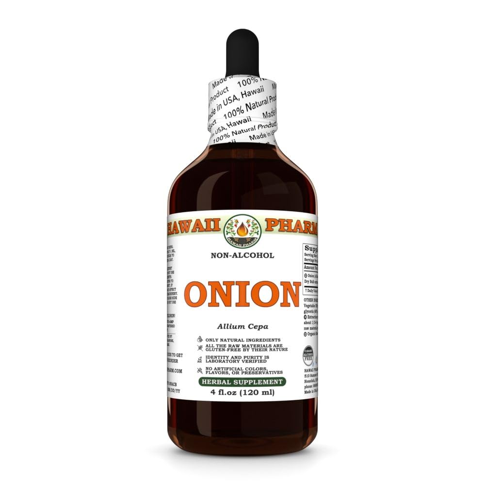 Onion (Allium Cepa) Dry Bulb Glycerite, All Natural, Vegan, Lab Tested Alcohol-Free Liquid Extract - 4 fl.oz