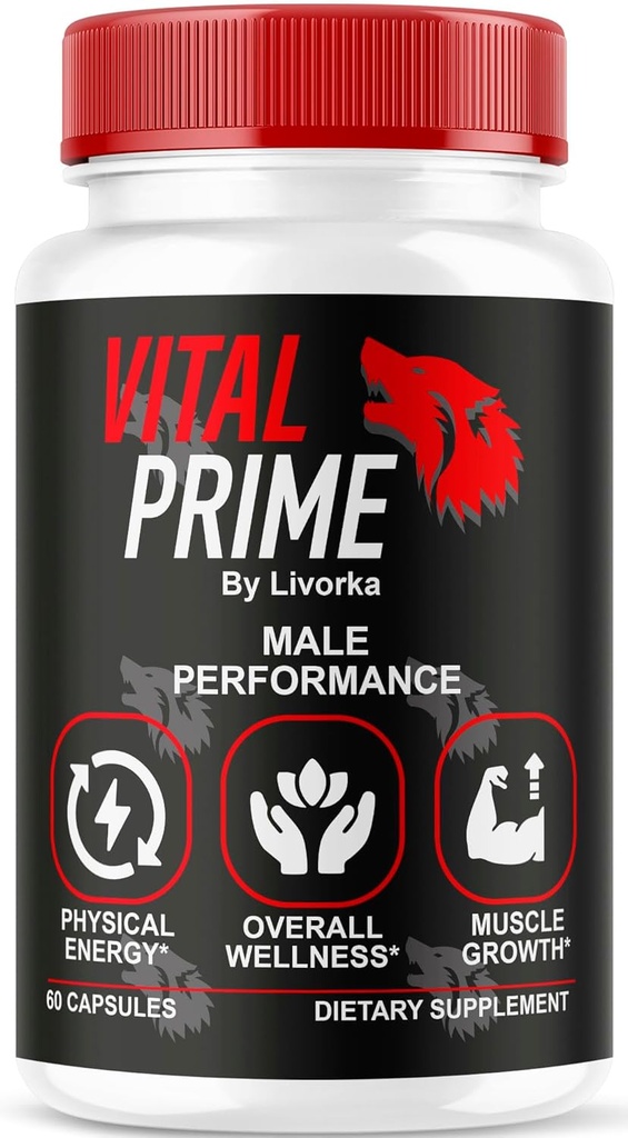 LIVORKA Vital Prime, Advanced Formula for Mens Male Performance, Supplement Support Capsules - 1 Month Supply