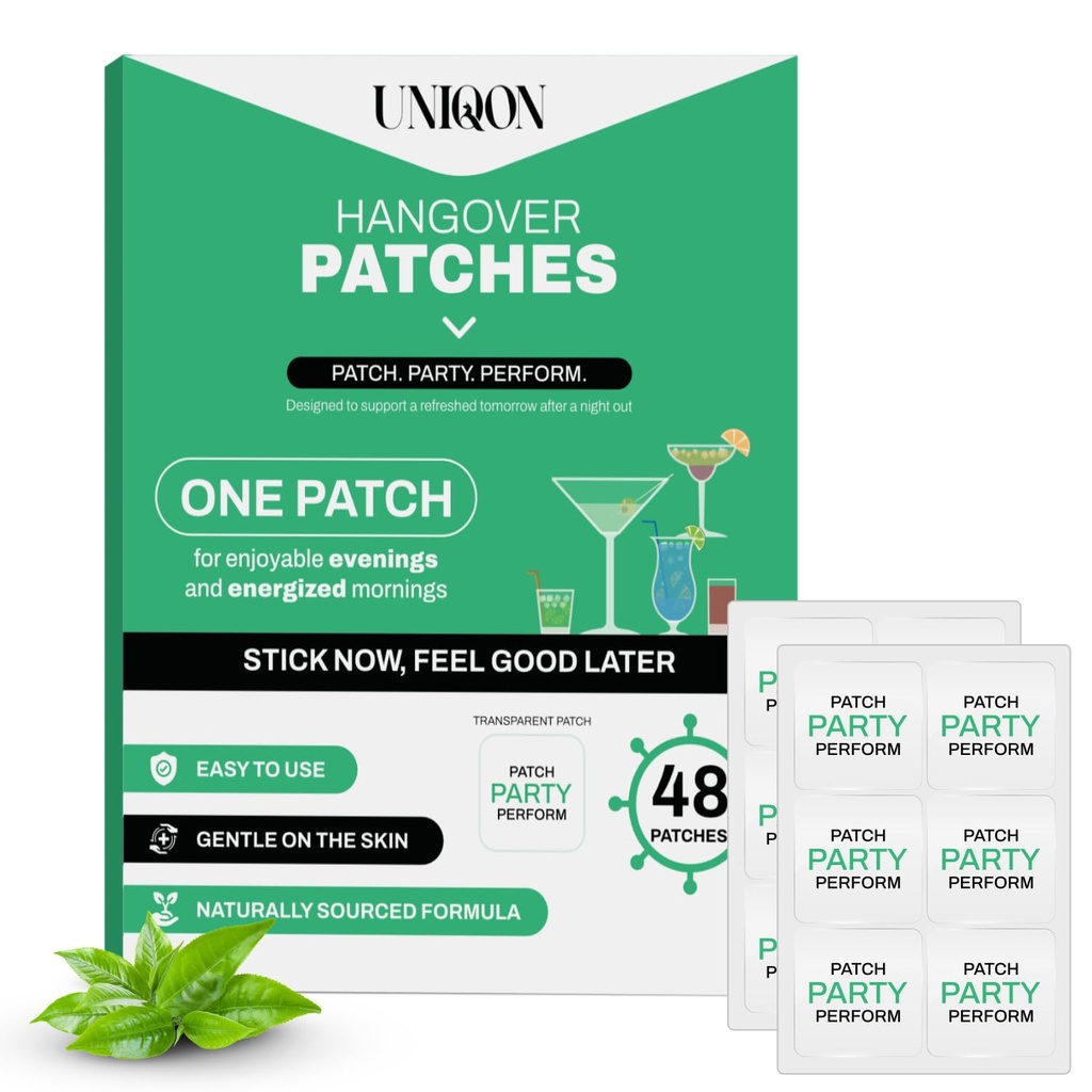 Recovery Patches 48 Pack, 100% Natural Ingredients Party Recovery Patch with Skin-Friendly & Waterproof Design, Strong Adhesive Party Patch for Secure Fit, Enhanced Morning Formula