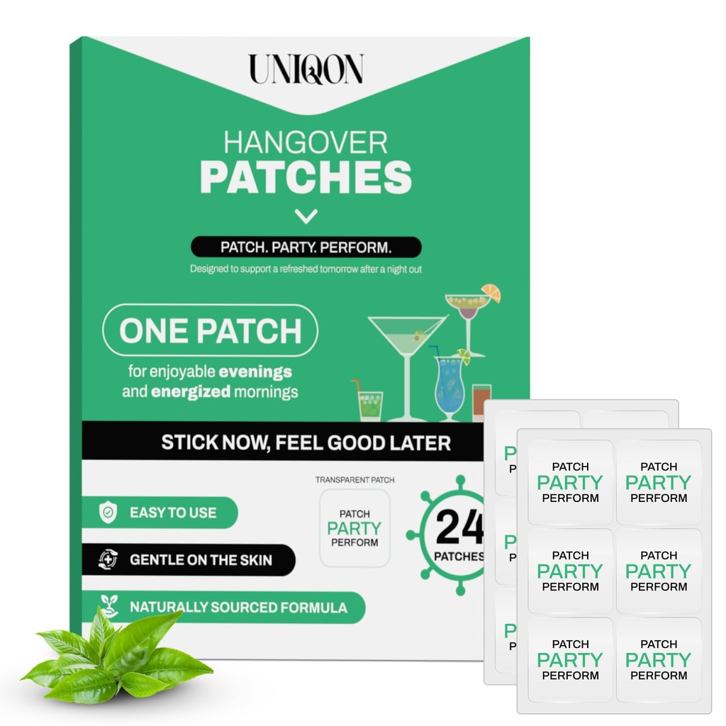 Recovery Patches 24 Pack, 100% Natural Ingredients Party Recovery Patch with Skin-Friendly & Waterproof Design, Strong Adhesive Party Patch for Secure Fit, Enhanced Morning Formula