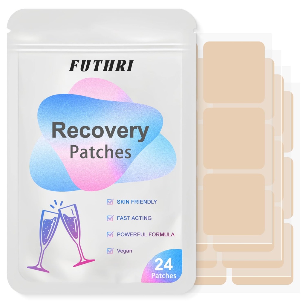24 Pack Party Care Patches, Hangover Patch - Skin-Friendly Self-Adhesive Patches, Natural Ingredients, Long Lasting Sticky Design for Daily Party Recovery & Refresh
