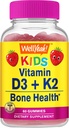 WellYeah Vitamin D3 + K2 for Kids Gummies - Vitamin D3 1000 IU, K2 100 MCG - Bone and Muscle Health Support, Natural Flavors, GMO Free, Gluten Free, Vegan - K2 D3 Vitamin Supplement- 60 Gummies