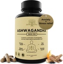 Ashwagandha Root & Irish Sea Moss – 3 600 mg Ashwagandha 与黑种子油, & Burdock Root – 能源、压力救济、额外力量的草药补编,60个盖子