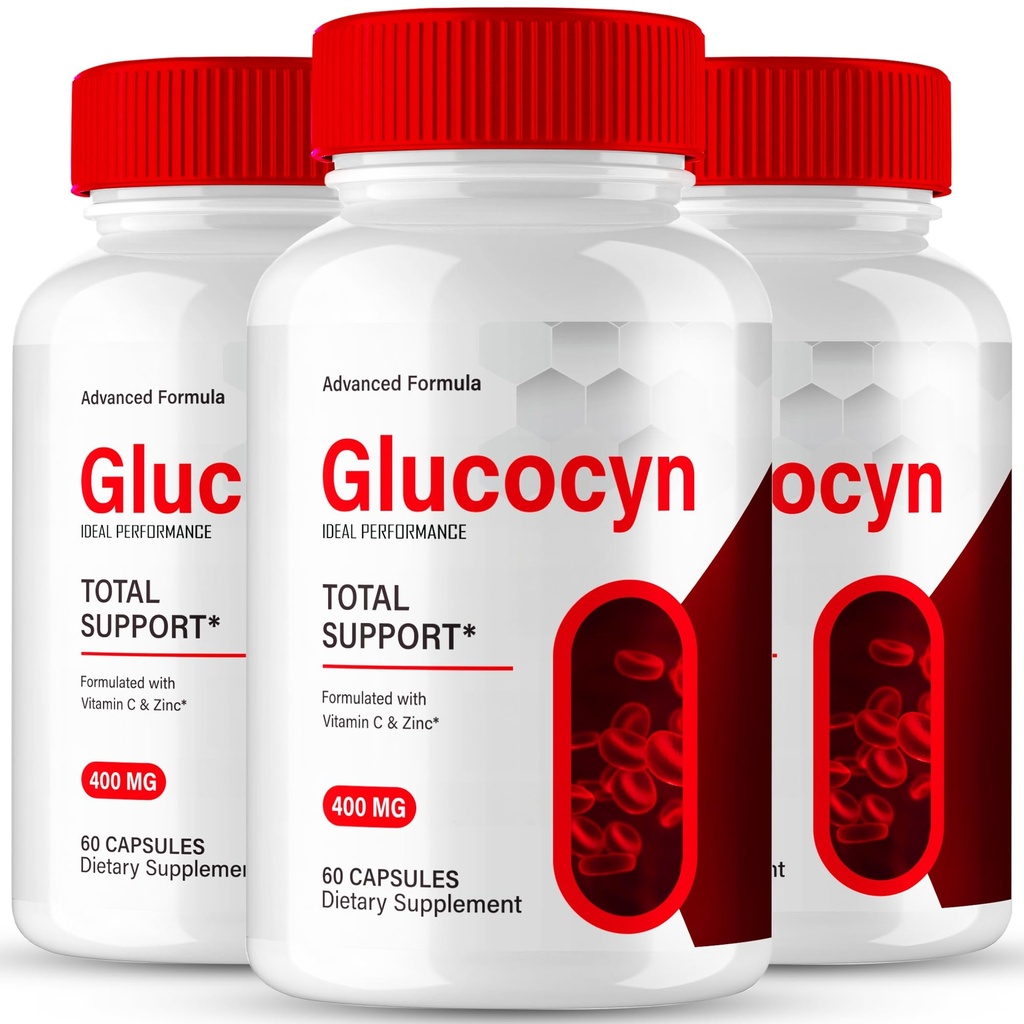 Glucocyn Blood Support Capsules, Glucocyn Advanced Blood Formula Supplement Pills - Extra Strength, Premium Formula for Healthy Circulation & Stable Levels, All Natural Glu Cocyn Reviews (3 Pack)