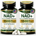 NAD+ Supplement 1500mg, NR NMN Replacement with Resveratrol, Urolithin A, CoQ10 & Quercetin - NAD Plus for Cellular Energy, Healthy Aging & Stamina for Women & Men - 120 Capsules -2pcs